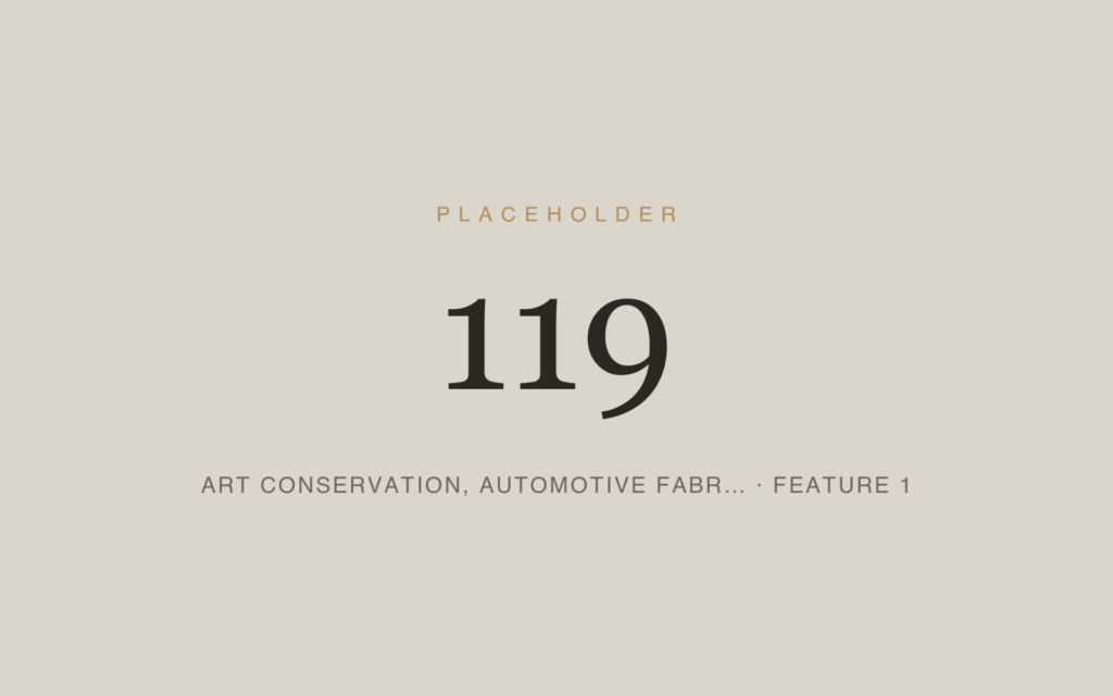 Placeholder 119 — Art Conservation, Automotive Fabr… · Feature 1