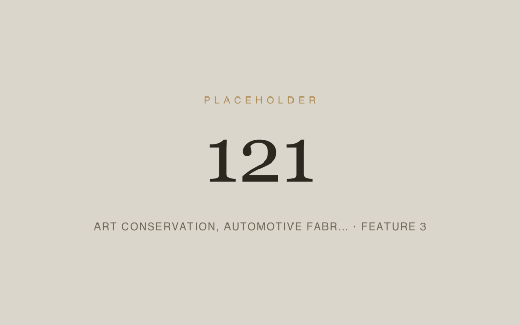 Placeholder 121 — Art Conservation, Automotive Fabr… · Feature 3