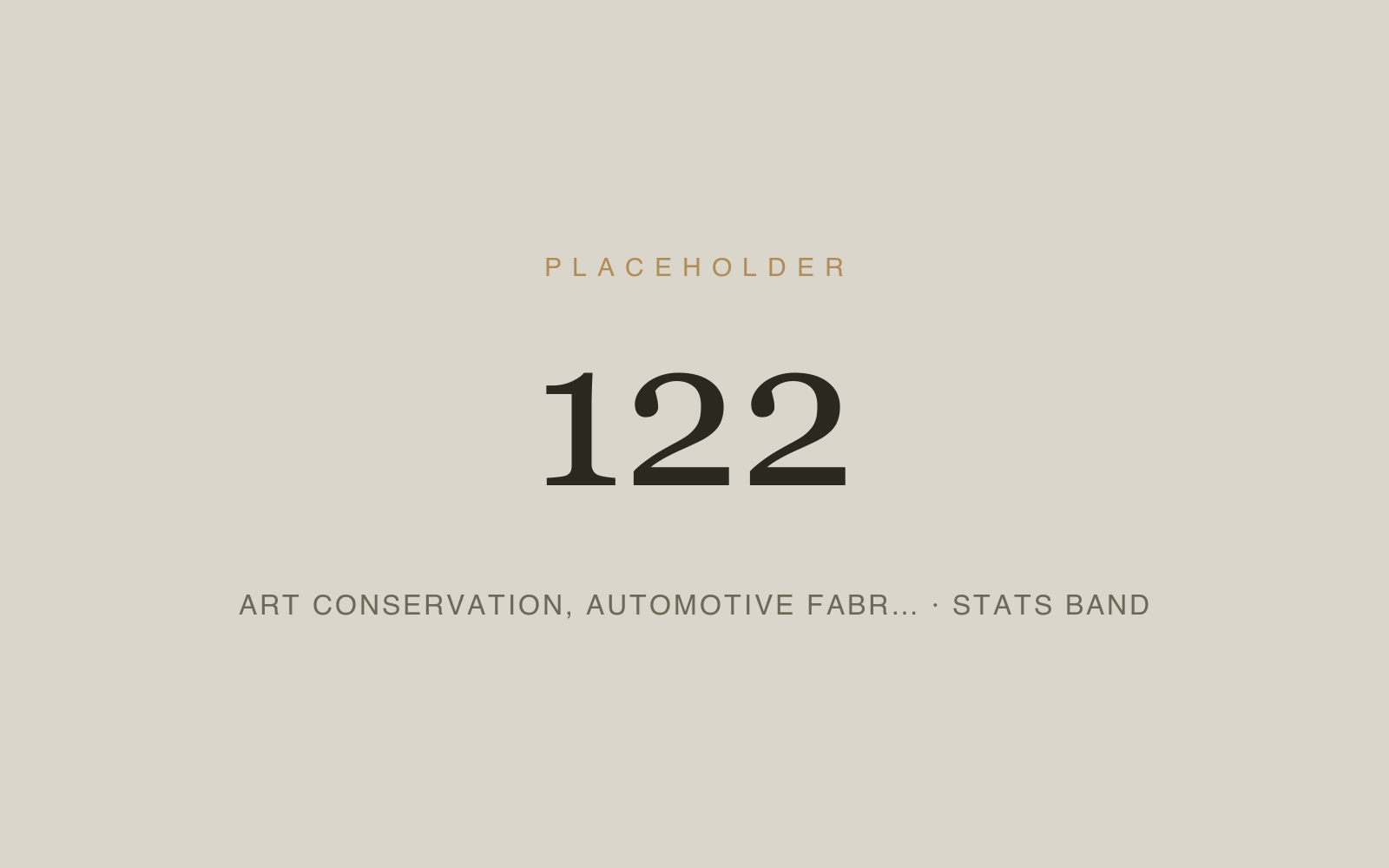 Placeholder 122 — Art Conservation, Automotive Fabr… · Stats Band