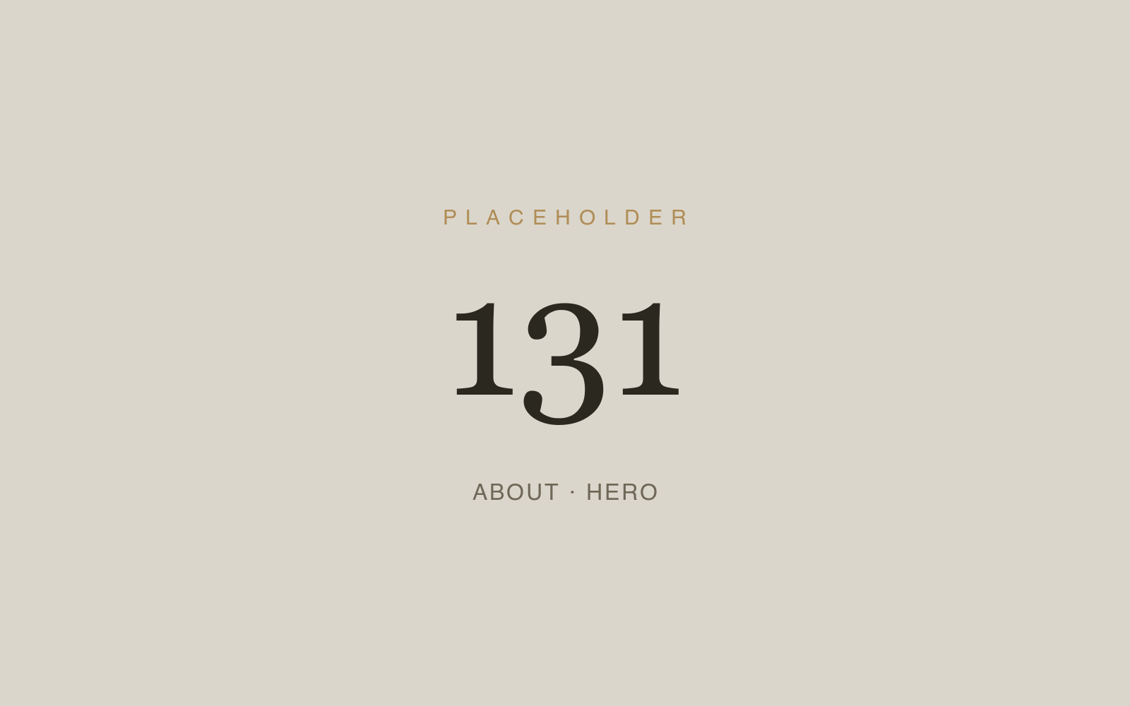 Placeholder 131 — About · Hero
