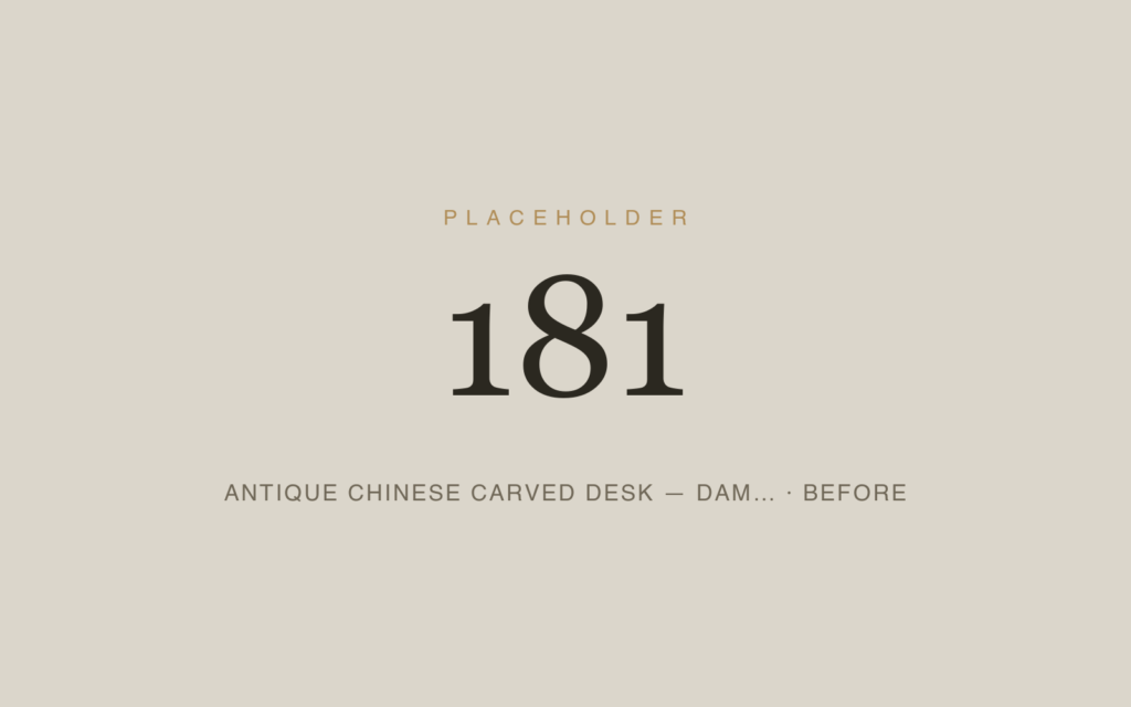 Antique Chinese Carved Desk — Damage Repair — Before