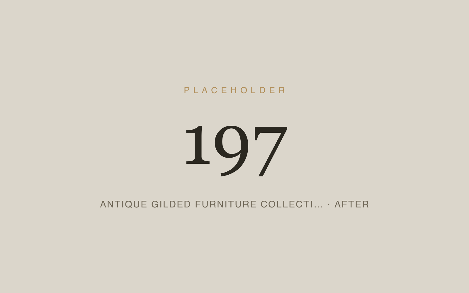Antique Gilded Furniture Collection — Conservation & Restoration