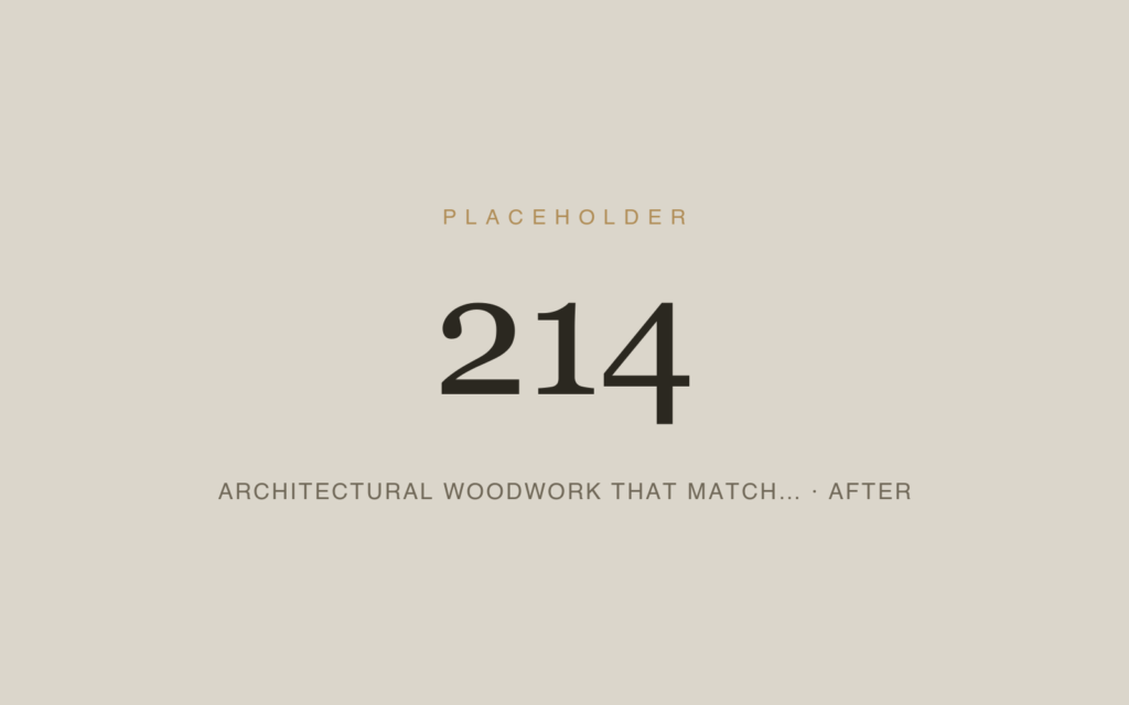 Architectural Woodwork That Matches the House — After