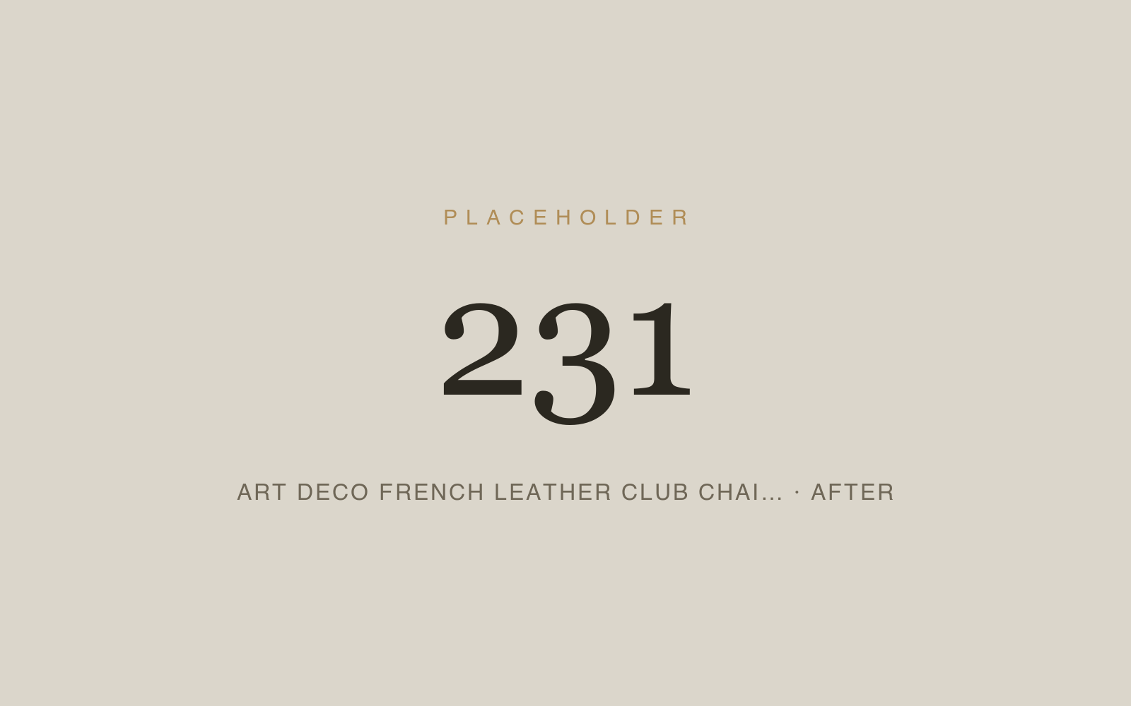 Art Deco French Leather Club Chairs — Reupholstery