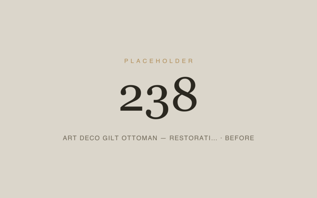 Art Deco Gilt Ottoman — Restoration & Reupholstery — Before