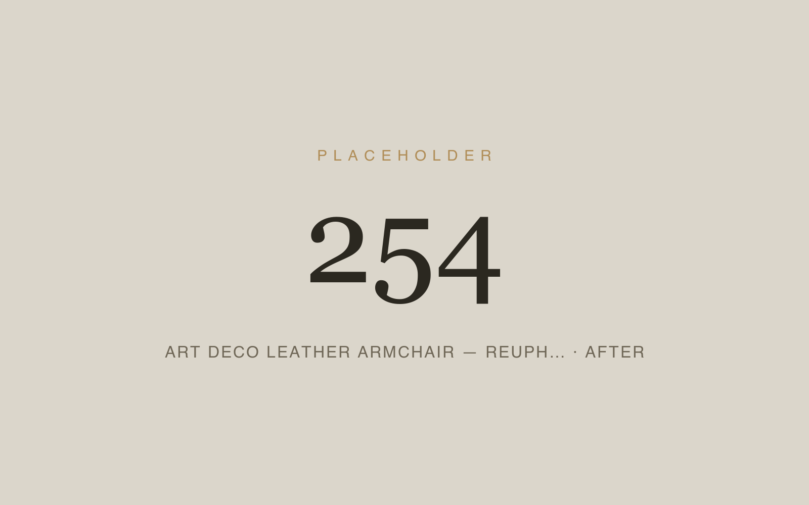 Art Deco Leather Armchair — Reupholstery & Distressed Finish