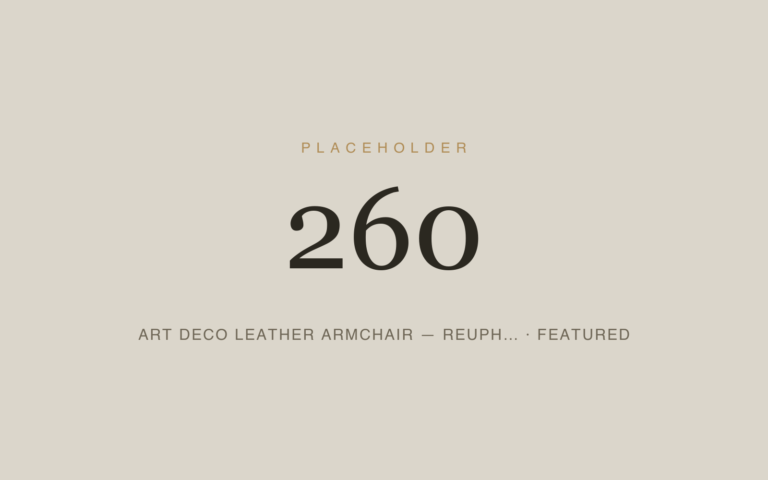 Placeholder 260 — Art Deco Leather Armchair — Reuph… · Featured