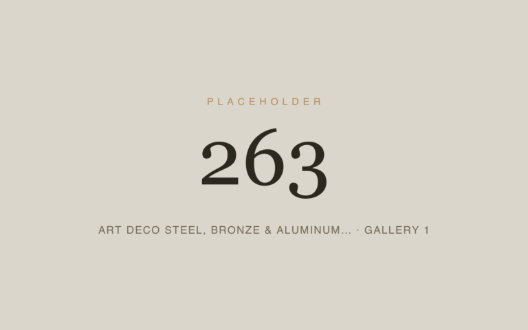 Placeholder 263 — Art Deco Steel, Bronze & Aluminum… · Gallery 1