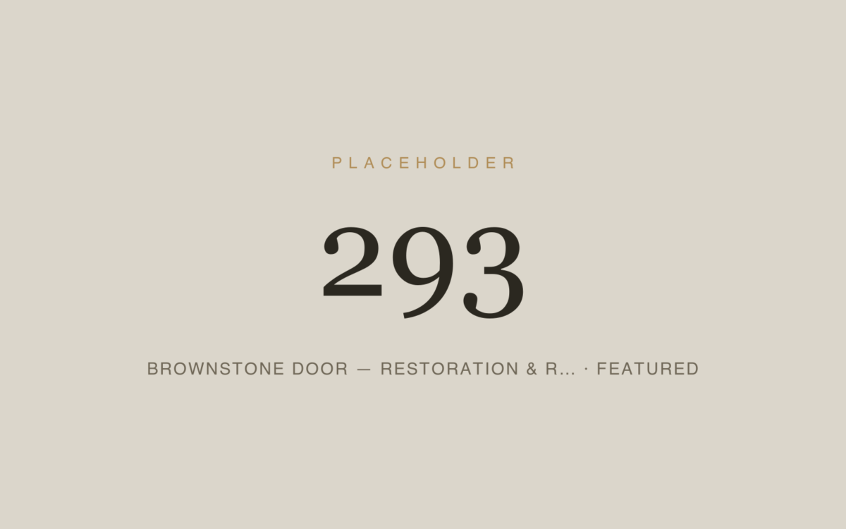 Brownstone Door — Restoration & Refinishing