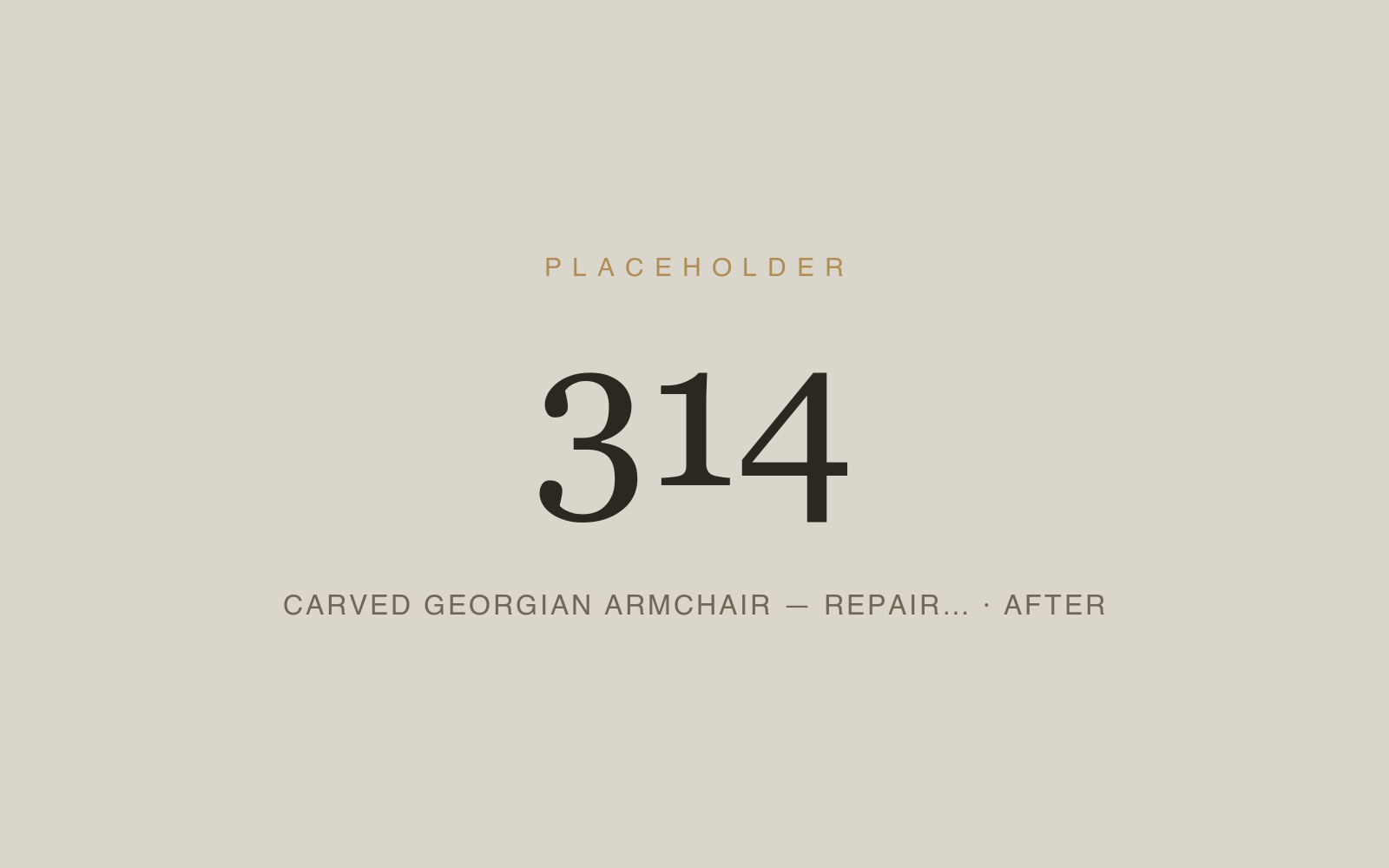 Carved Georgian Armchair — Repair & Rebuild