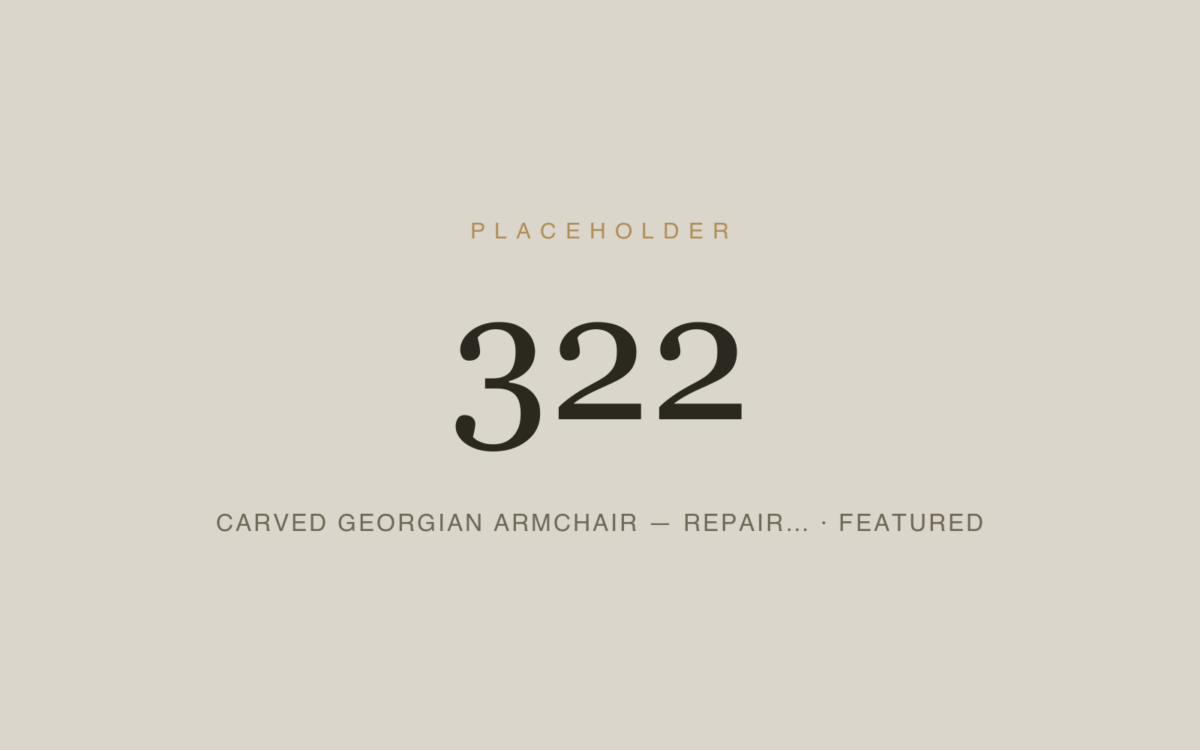 Carved Georgian Armchair — Repair & Rebuild