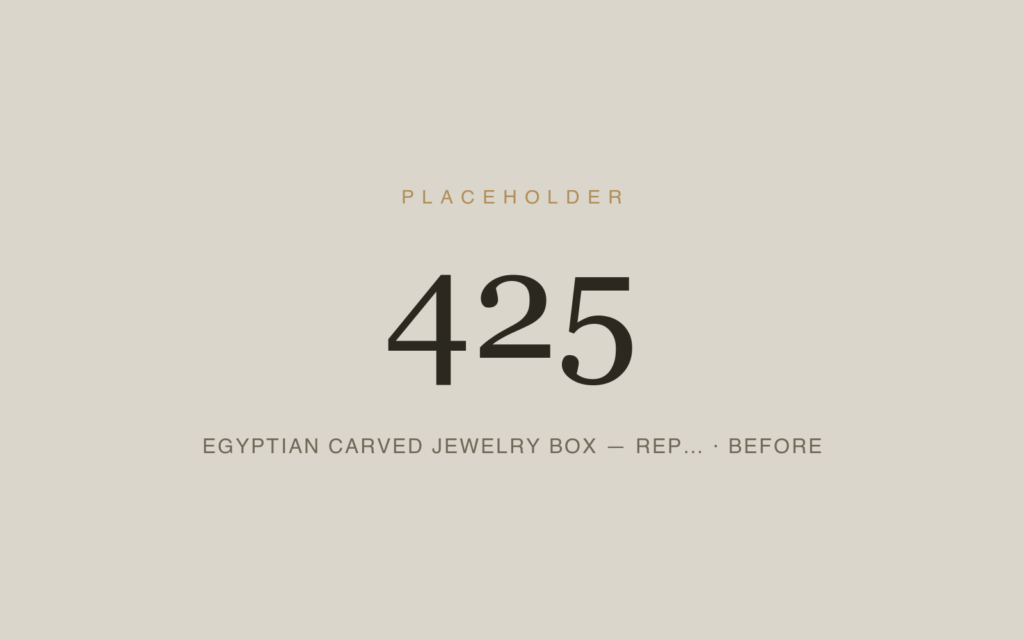 Egyptian Carved Jewelry Box — Repair & Refinishing — Before