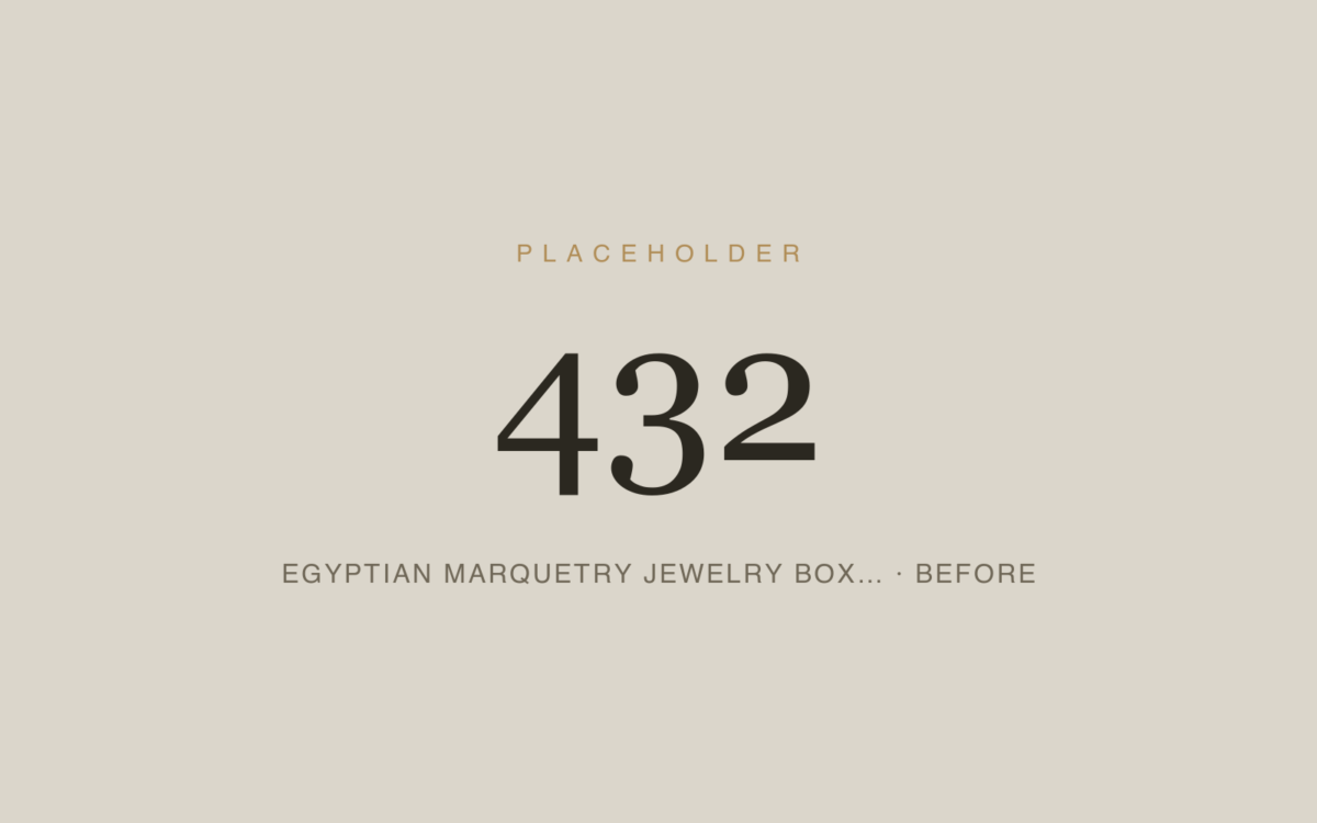 Egyptian Marquetry Jewelry Box — Repair & Refinishing