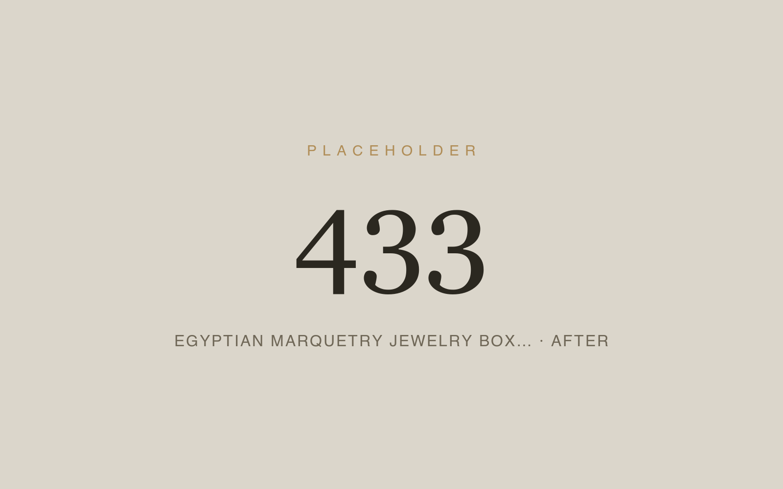 Egyptian Marquetry Jewelry Box — Repair & Refinishing