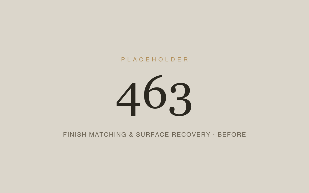 Finish Matching & Surface Recovery