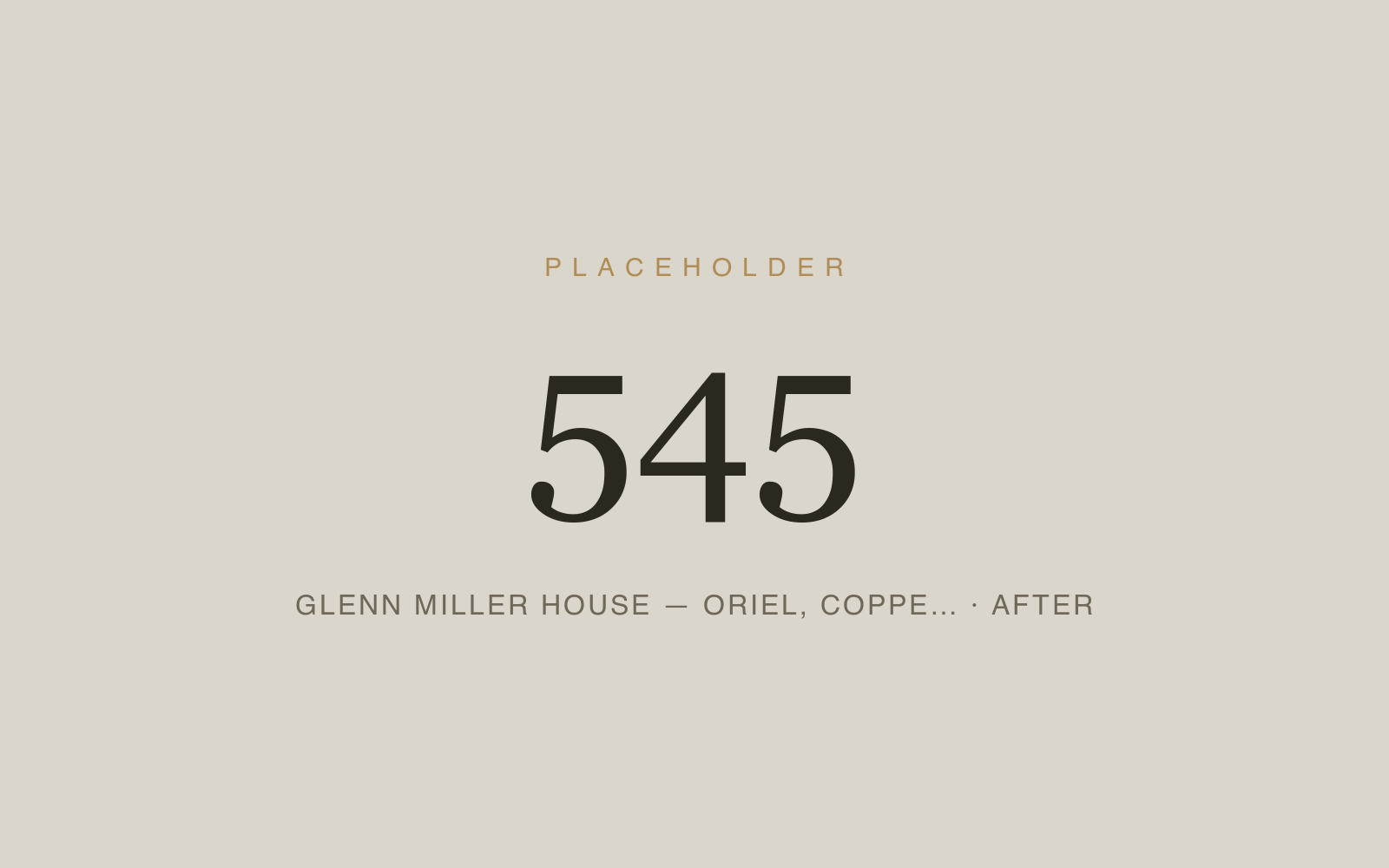 Glenn Miller House — Oriel, Copper Cladding & Steel Railing Restoration