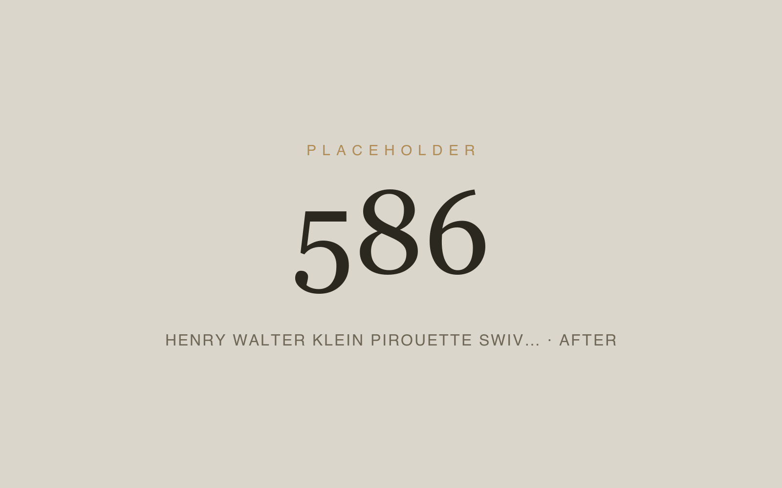 Henry Walter Klein Pirouette Swivel Chair — Reupholstery