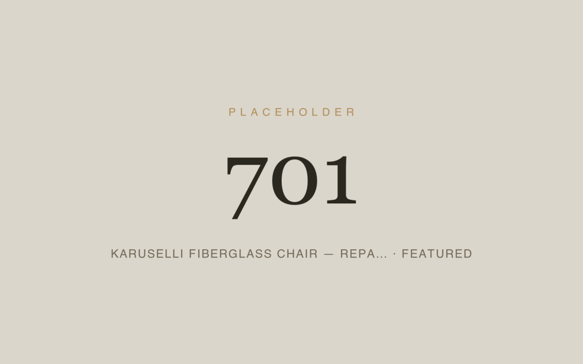 Karuselli Fiberglass Chair — Repair & Refurbishing