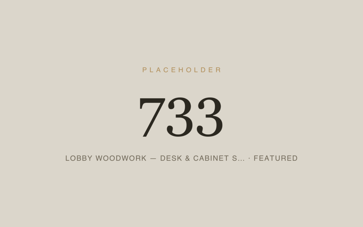Lobby Woodwork — Desk & Cabinet Sculpting & Fabrication