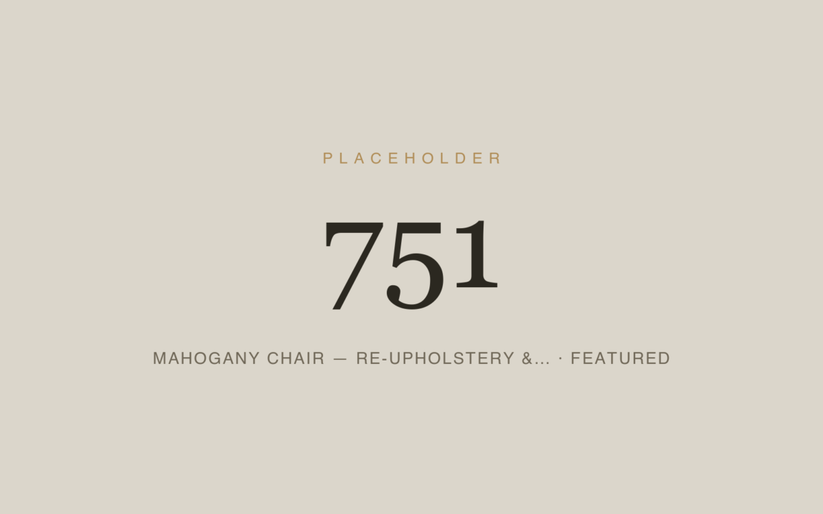 Mahogany Chair — Re-upholstery & Refinishing