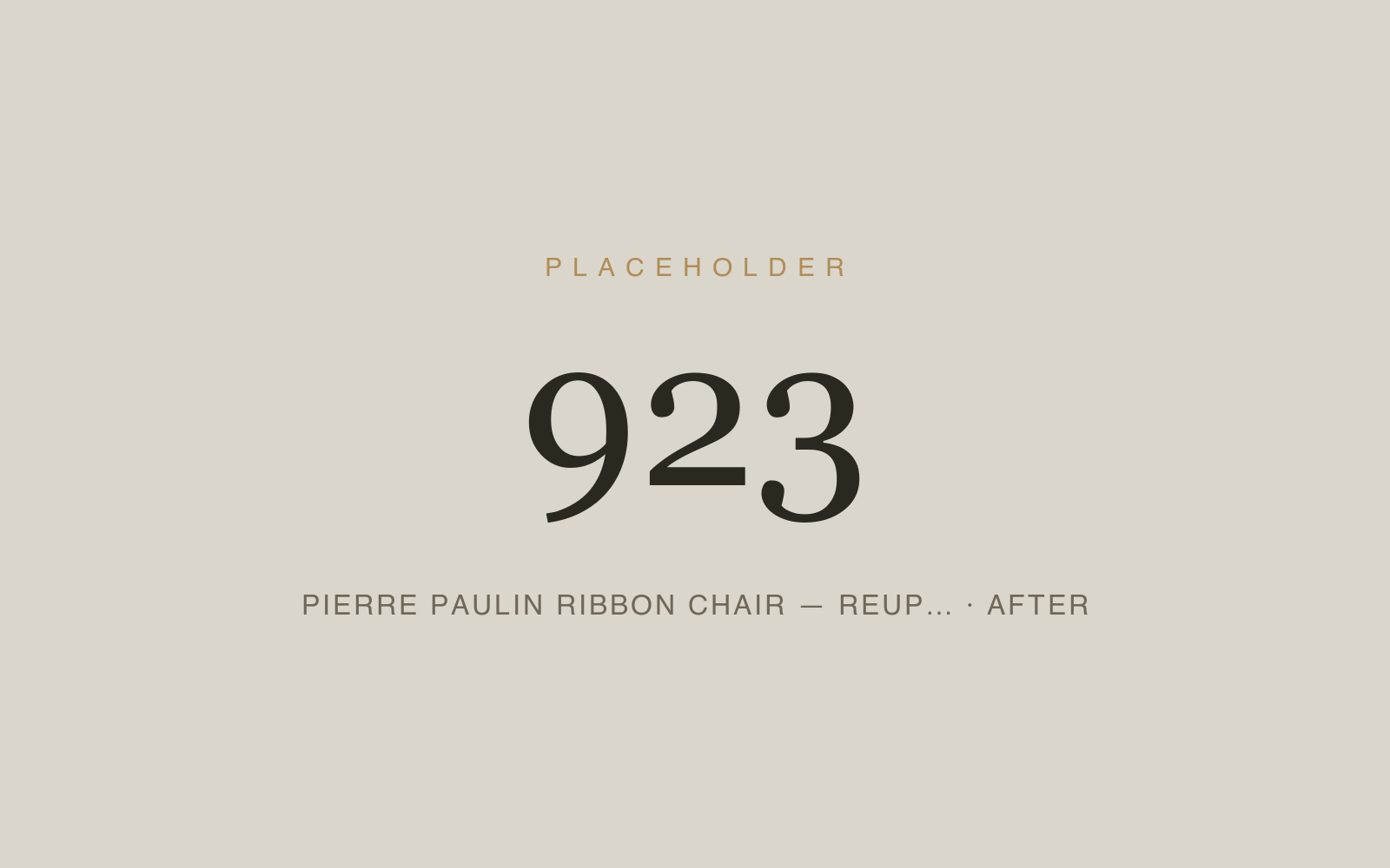 Pierre Paulin Ribbon Chair — Reupholstery