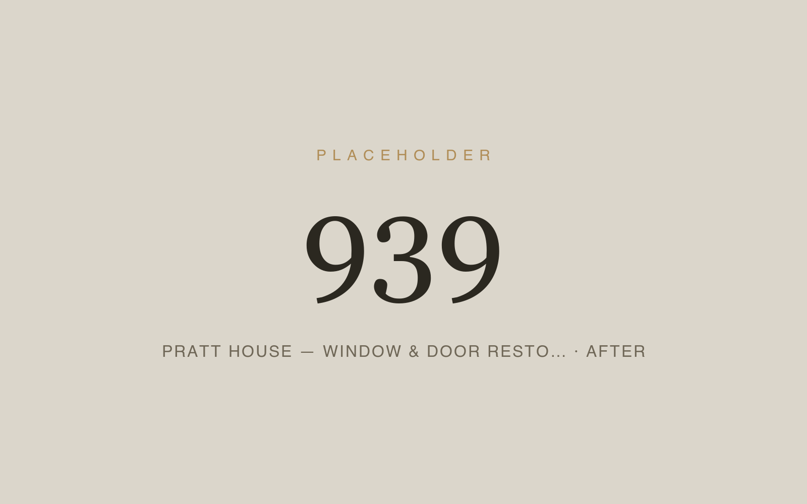 Pratt House — Window & Door Restoration