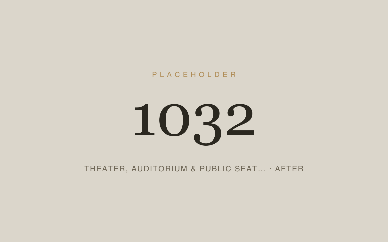 Theater, Auditorium & Public Seating
